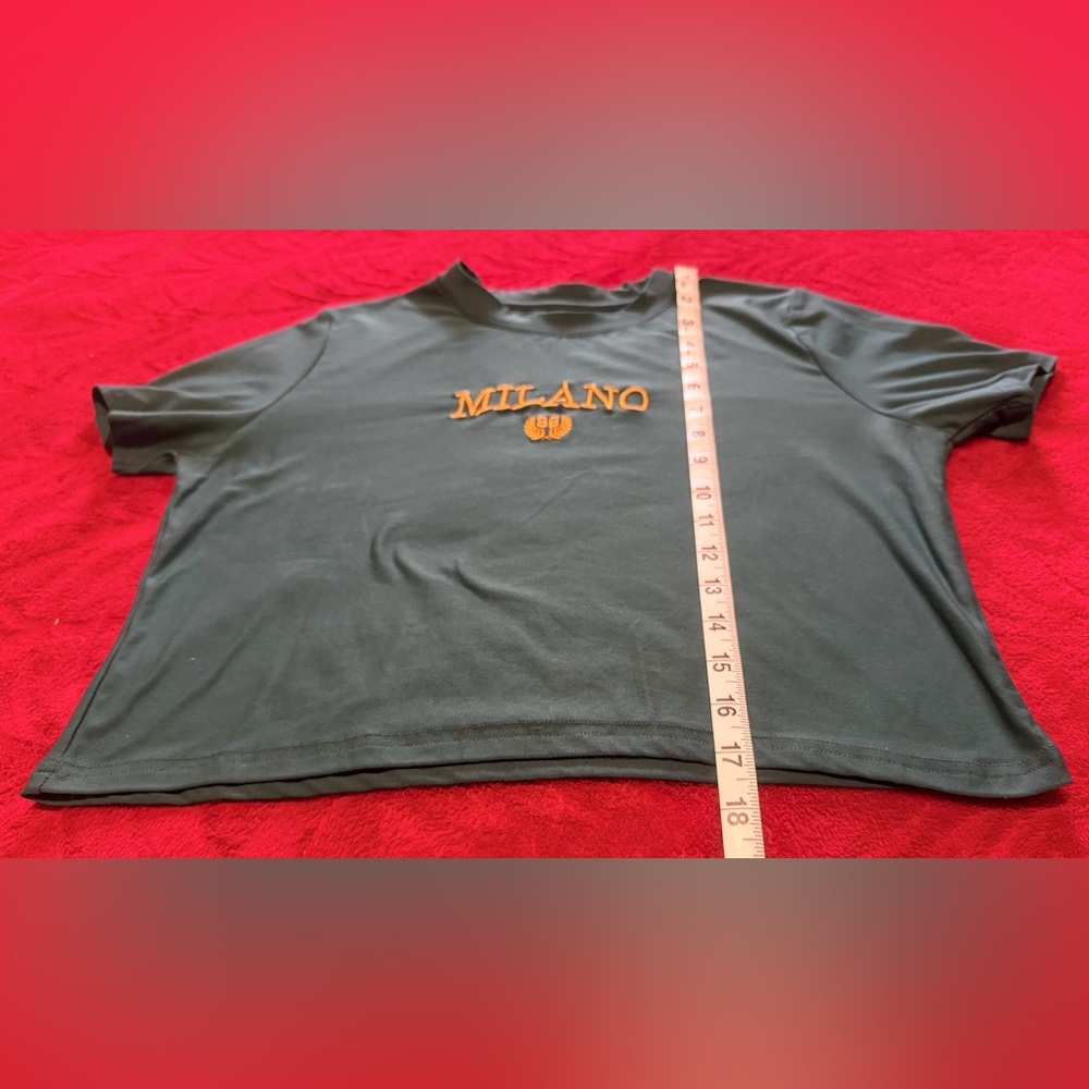 CLOSET CLEAR OUT XL Milano Crop T-Shirt Measurements in Pics Great Condition 😍🔥 - Picture 6 of 8
